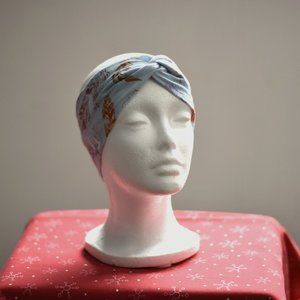 Light blue super soft feather handmade headband